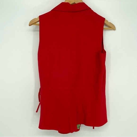 Mercer & Madison red linen blend wrap sleeveless top wms sz 4 - Picture 4 of 12